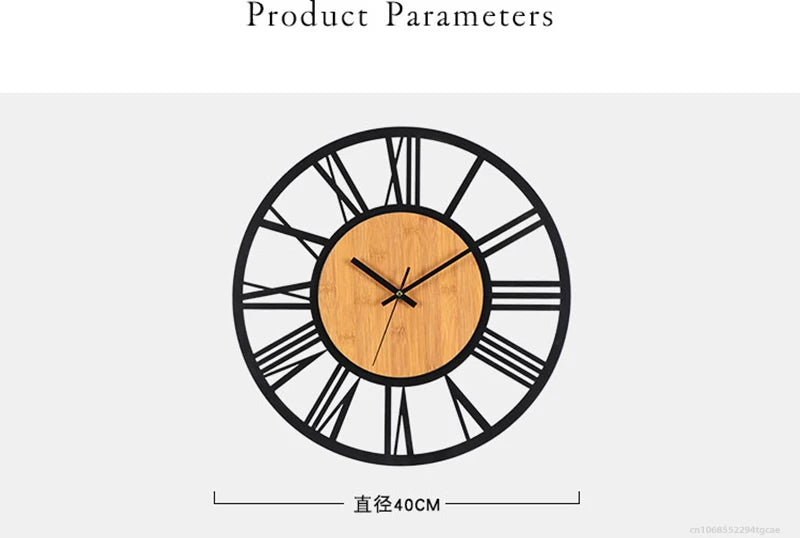 Large Nordic Retro 3D Wall Clock | Roman Numerals Decor