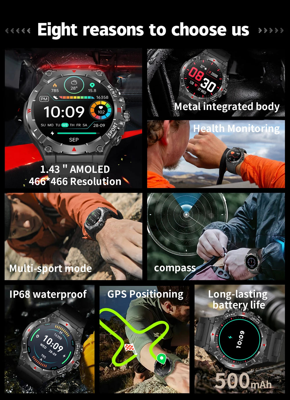 Colmi v76 smartwatch gps | ultra amoled i rozmowy bluetooth