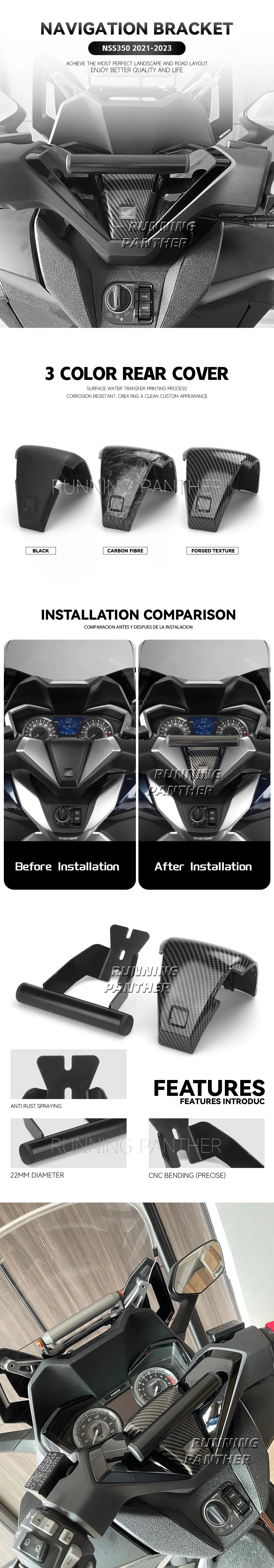 Uchwyt motocyklowy na telefon gps do honda nss 350 (2021-2023) - mocowanie 25 mm