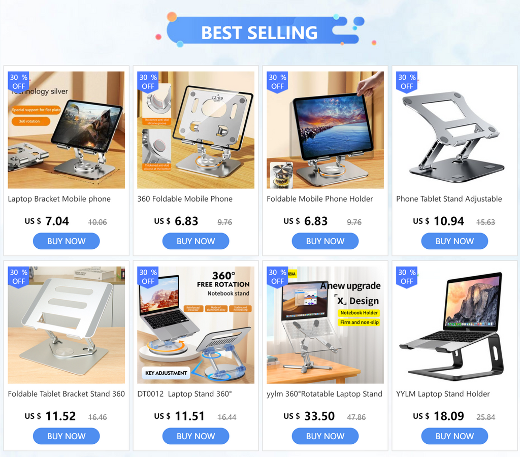 Regulowany aluminiowy stojak yylmone na telefon, tablet i laptop
