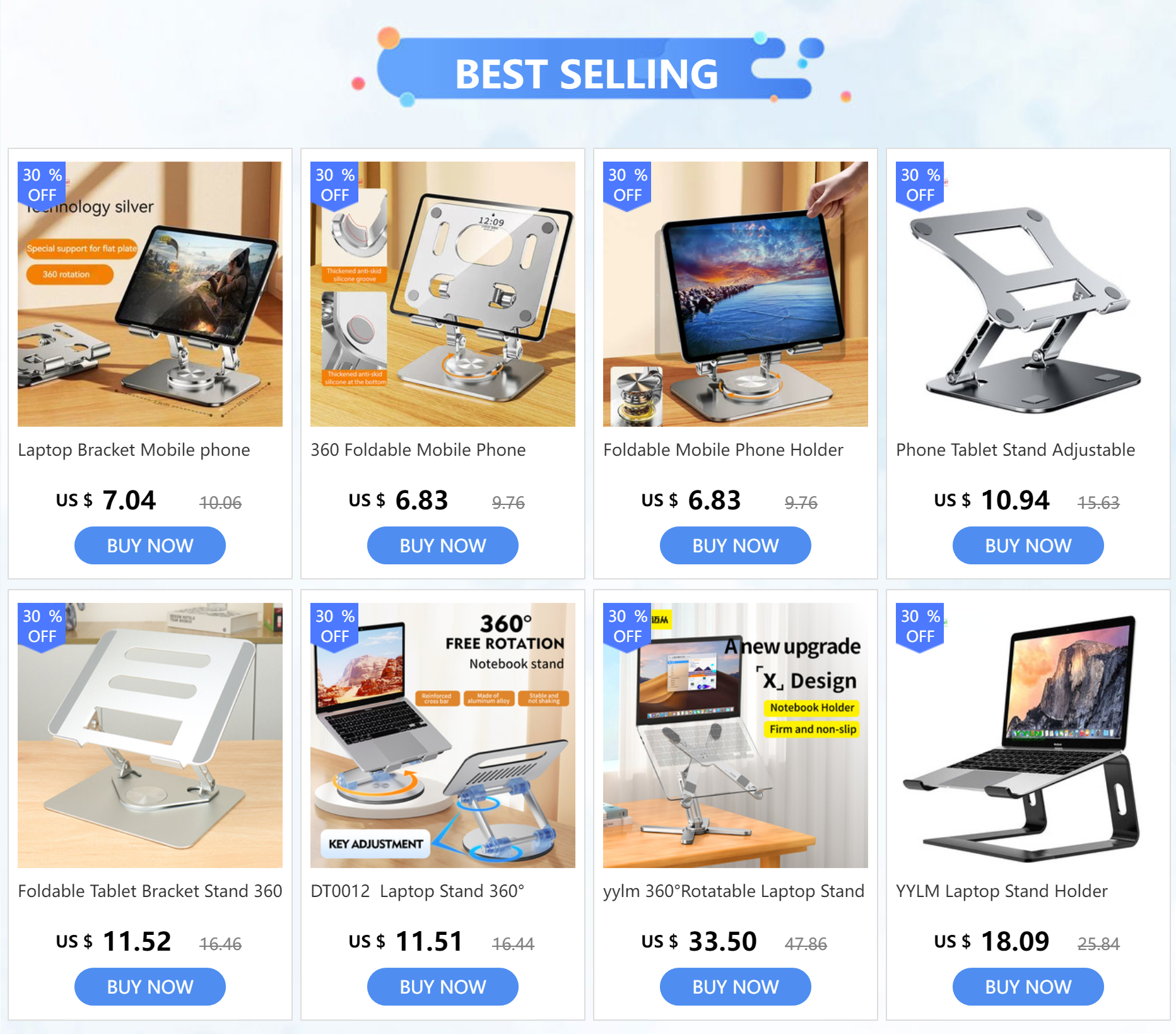 Regulowany aluminiowy stojak yylmone na telefon, tablet i laptop