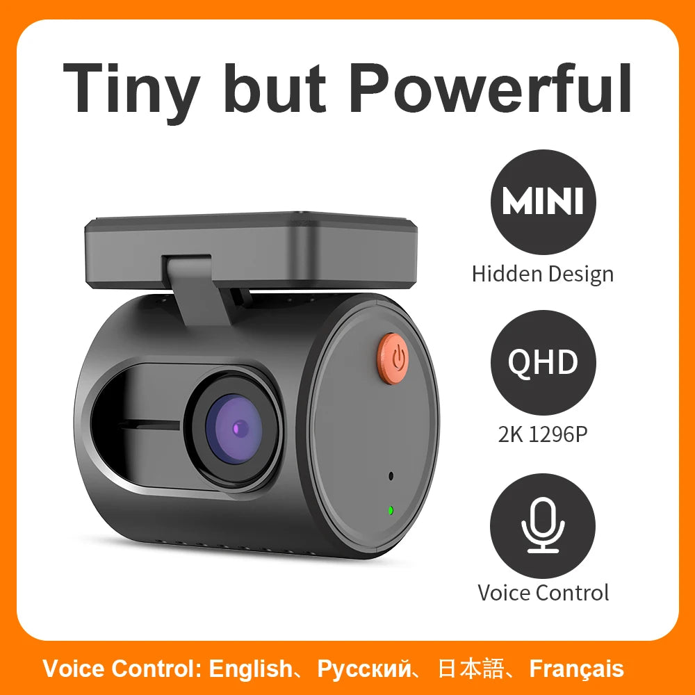 Kamera samochodowa kawa dash cam mini 3 - 2k, sterowanie głosem, noktowizja, wifi