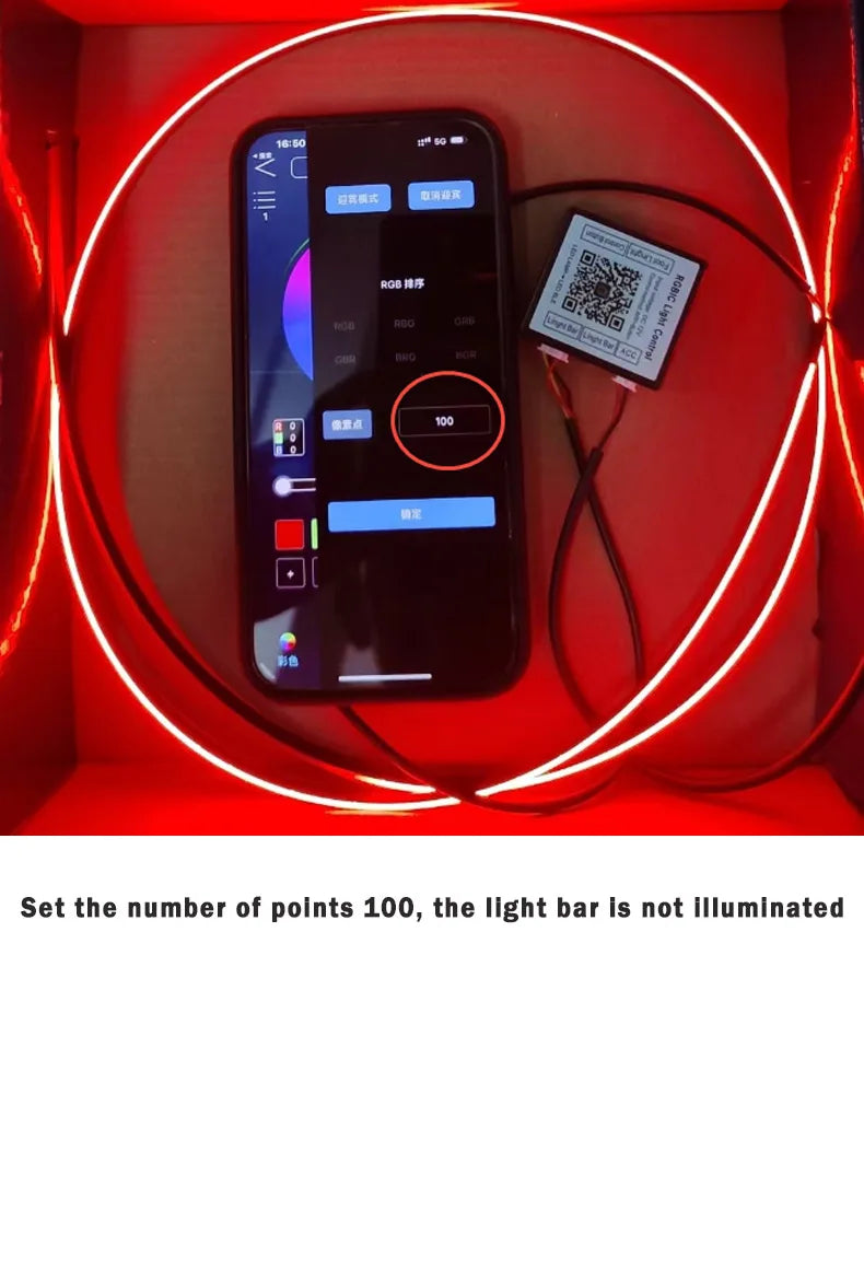 Zestaw ambientowego oświetlenia samochodowego led rgb 14/18 w 1