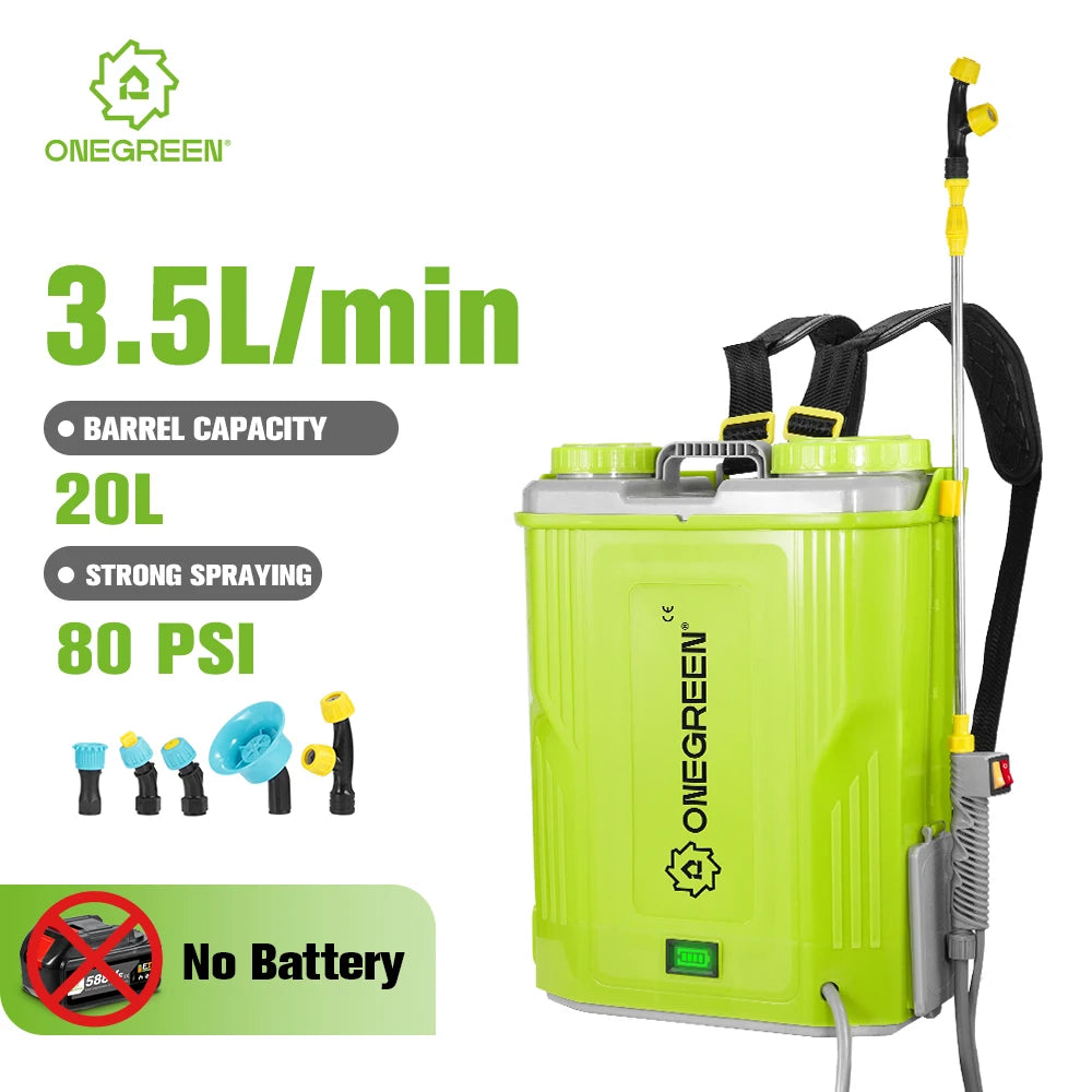 Onegreen 20l akumulatorowy opryskiwacz elektryczny do ogrodu dla baterii makita 18v – wysokopojemne nawadnianie trawników