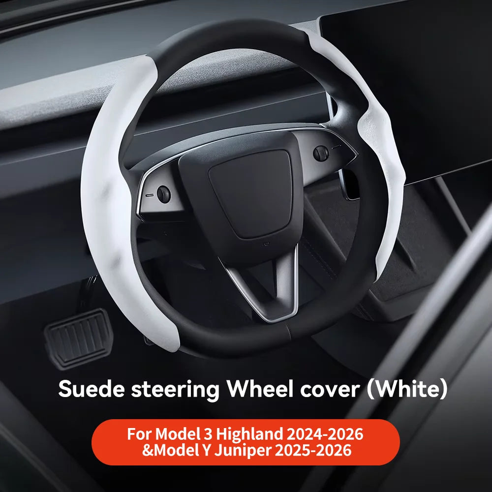 Pokrowiec na kierownicę tesla model 3/y highland juniper z włókna węglowego