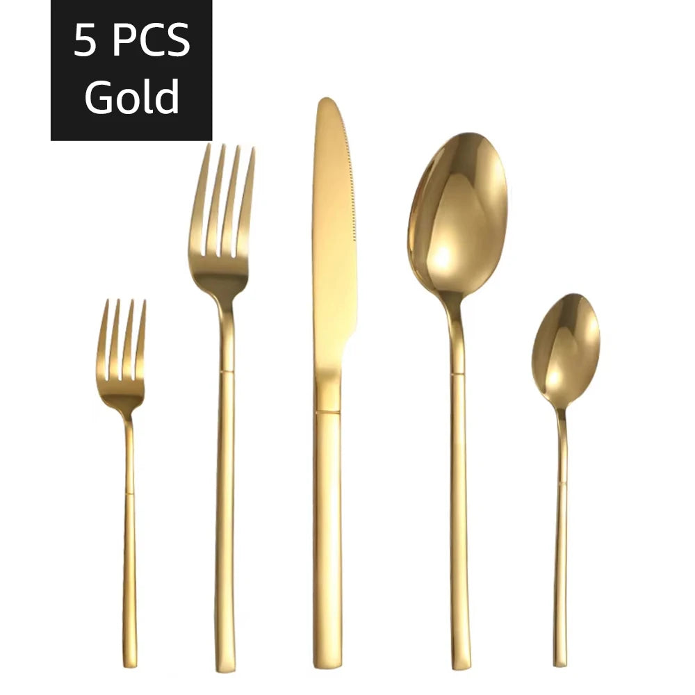 Luxury Gold Cutlery Set - 30-Piece Stainless Steel Dining