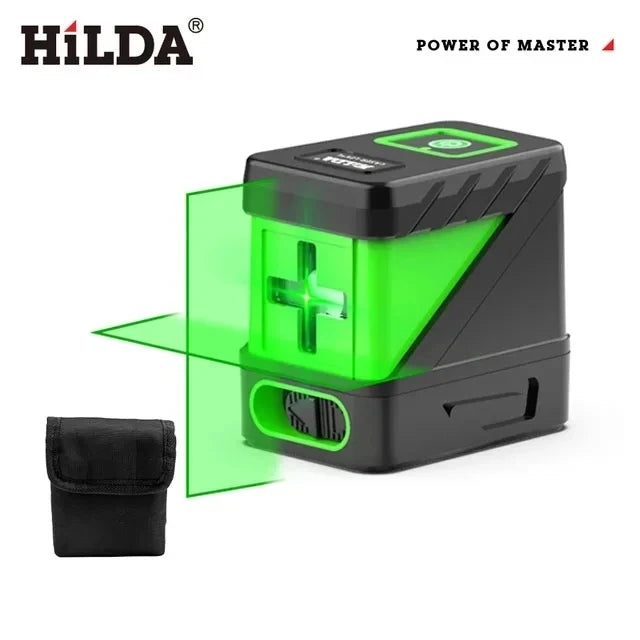 HILDA 2 Lines Green Laser Level - Self-Levelling Cross Line Mini Tool