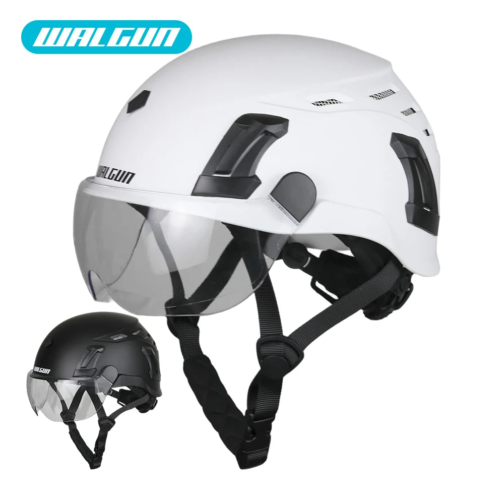 Kask ochronny walgun k202 | praca na wysokości z goglami, wizjerem i ochroną słuchu