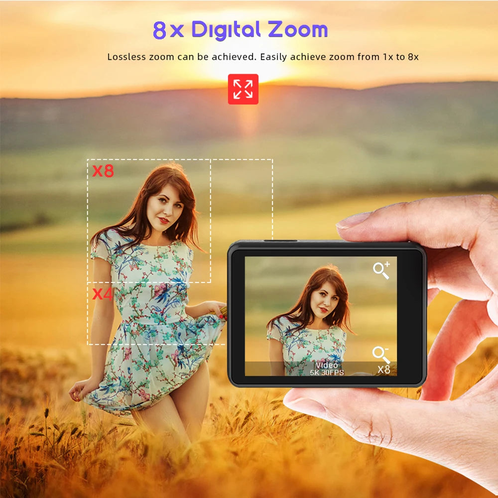 Kamera sportowa sony imx576 5k 4k60fps wodoodporna 48mp z wi-fi