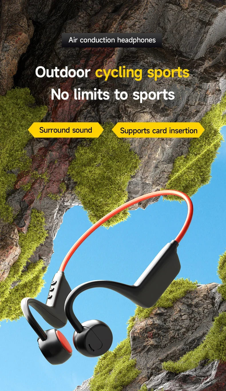 Zestaw słuchawkowy 2026 bone conduction: bezprzewodowe słuchawki sportowe ipx8 do pływania z mikrofonem