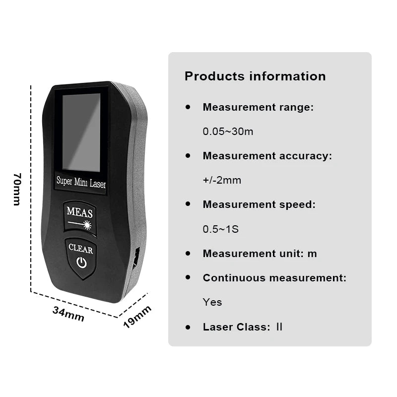 Pracmanu 30M Laser Rangefinder - High Precision Digital Distance Meter