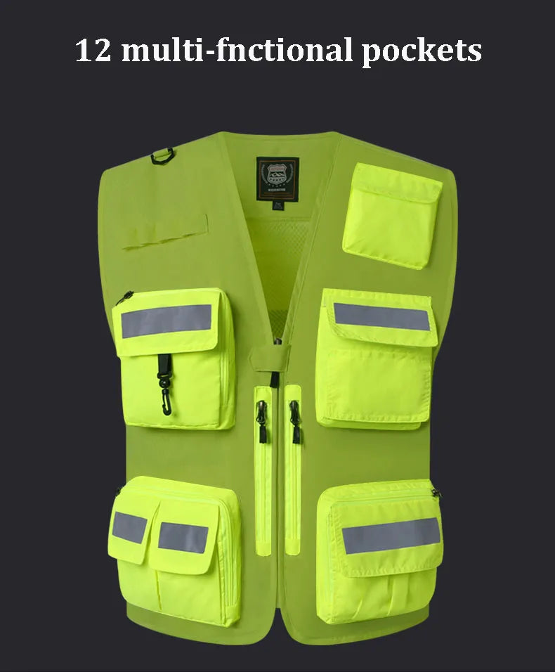 Kamizelka ostrzegawcza odblaskowa i kurtka motocyklowa - fluorescencyjna odzież robocza