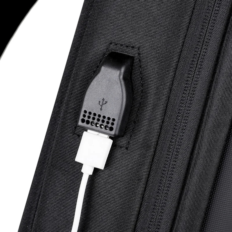 Męska torba antykradzieżowa na ramię z portem usb i zamkiem szyfrowym do pracy i podróży
