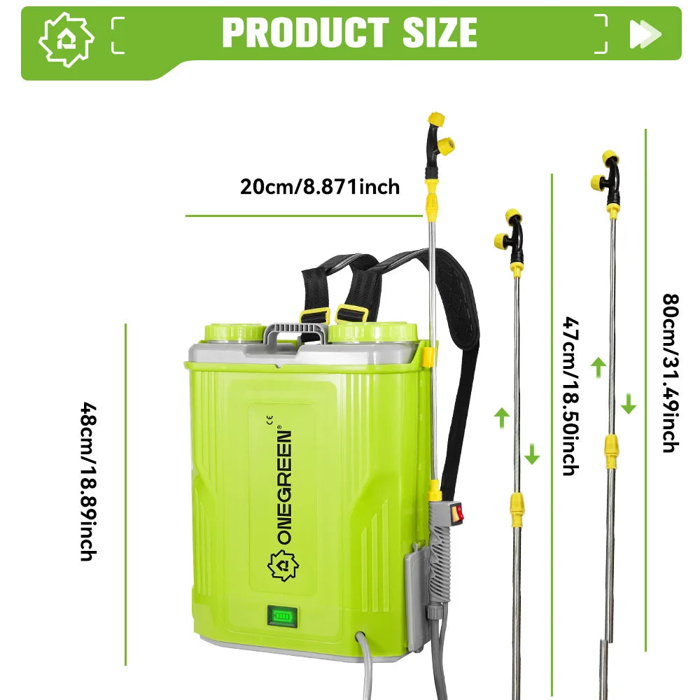 Onegreen 20l akumulatorowy opryskiwacz elektryczny do ogrodu dla baterii makita 18v – wysokopojemne nawadnianie trawników