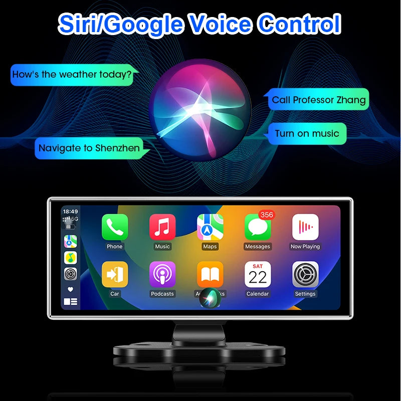 Kamera samochodowa 4k 10/11.26" z bezprzewodowym carplay i android auto | gps | podwójny obiektyw