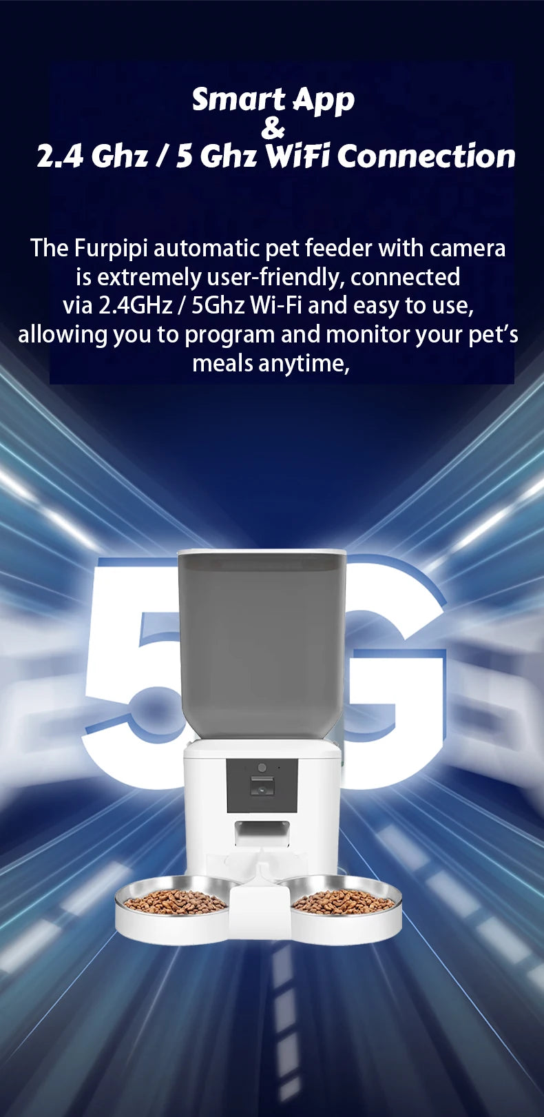 8l automatyczny podajnik karmy dla kota z kamerą 1080p i wifi 5g tuya