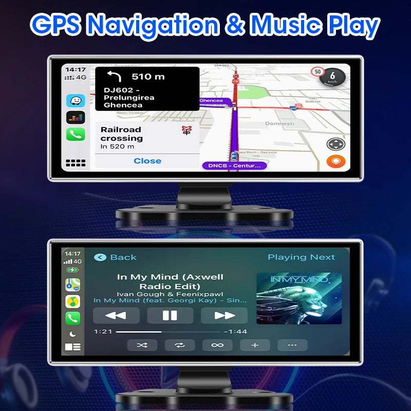 Kamera samochodowa 4k 10/11.26" z bezprzewodowym carplay i android auto | gps | podwójny obiektyw
