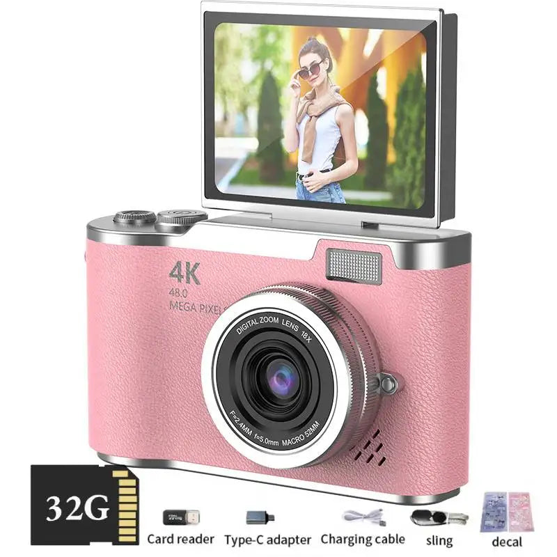 Aparat cyfrowy 4k 48mp | obrotowy ekran i stabilizacja obrazu
