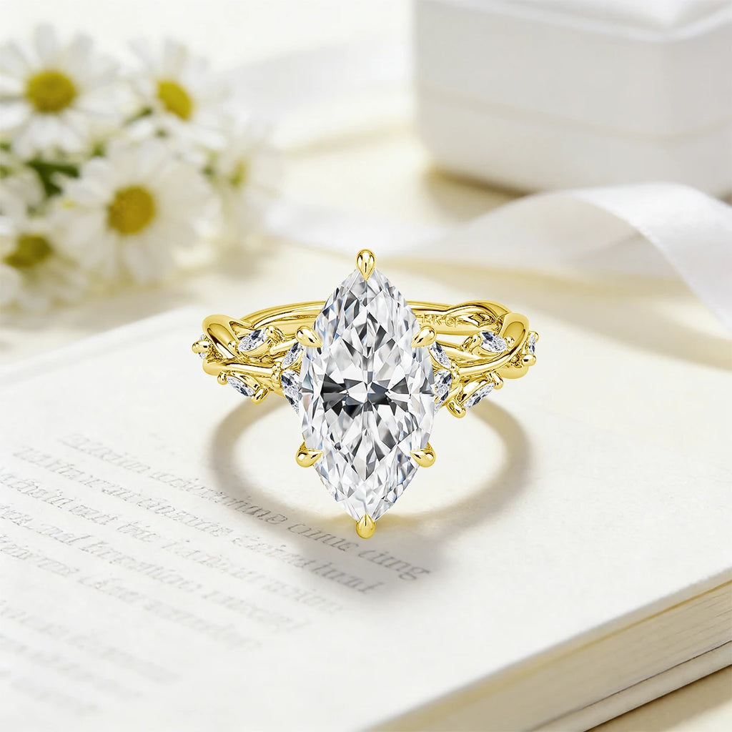 Vabena 14K Gold Filled 3CT Marquise Moissanite Engagement Ring