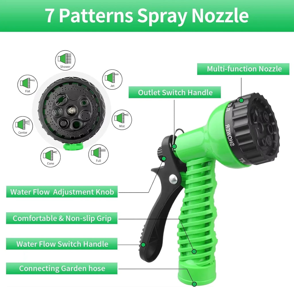 Multi-Pattern Garden Hose Nozzle - Car Wash & Yard Sprayer