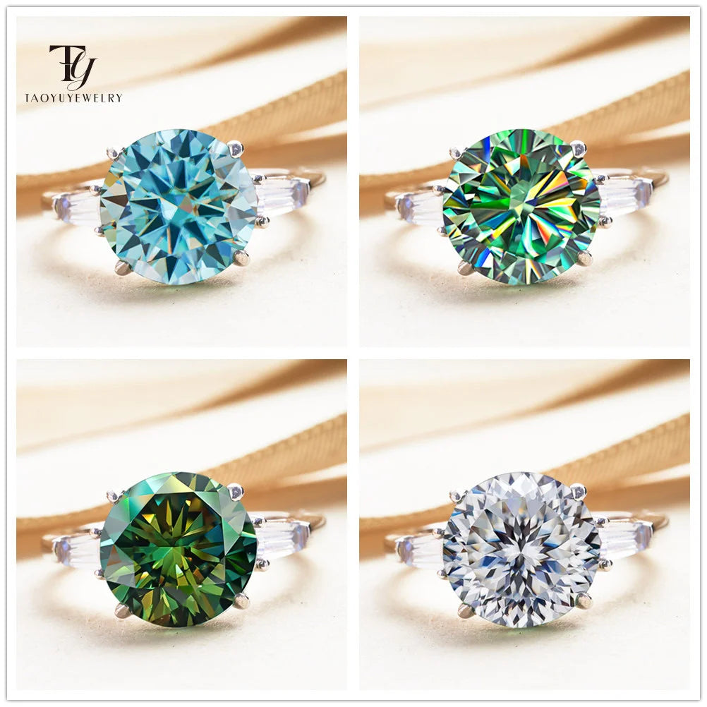 GRA Certified 5CT Moissanite Ring VVS1 Sterling Silver - Timeless Elegance