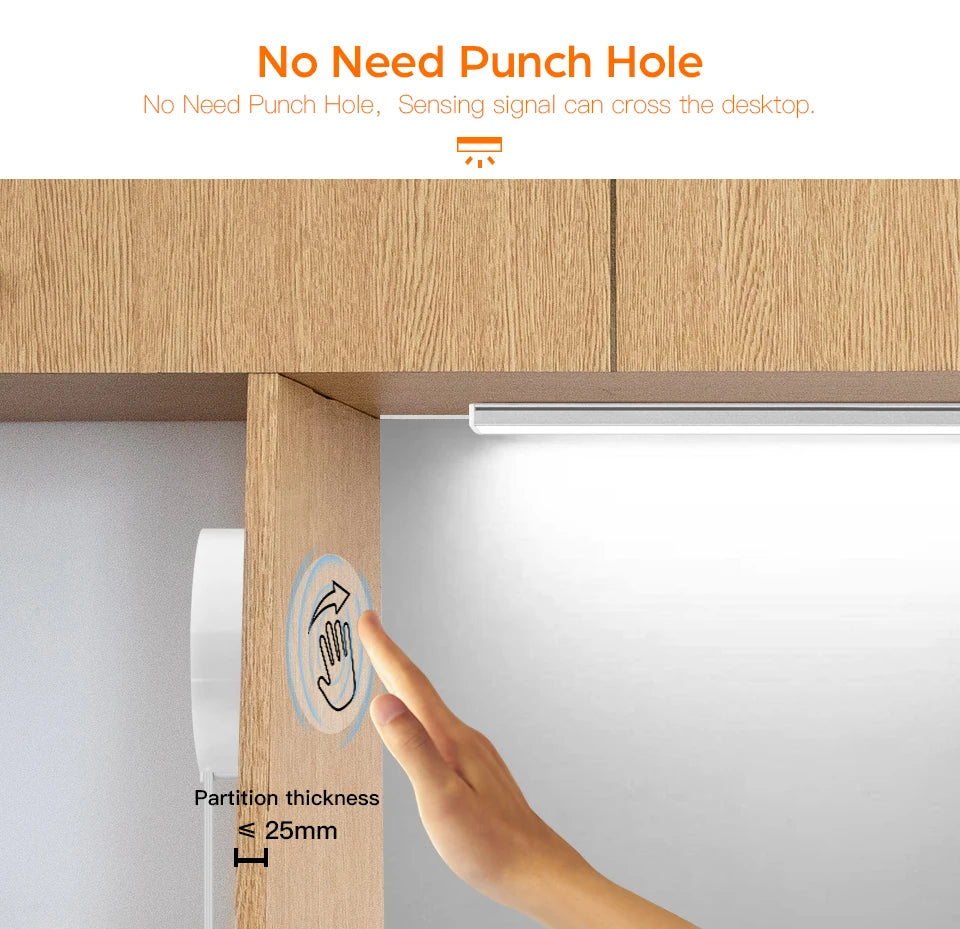 Smart Wireless LED Cabinet Lights: Motion & Touch Sensor for Kitchen & Wardrobe