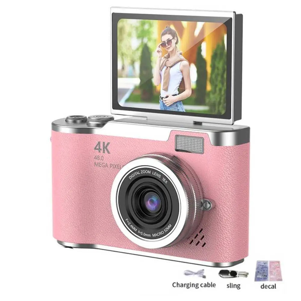 Aparat cyfrowy 4k 48mp | obrotowy ekran i stabilizacja obrazu