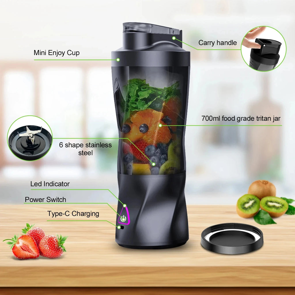 Przenośny blender i wyciskarka usb – 700 ml