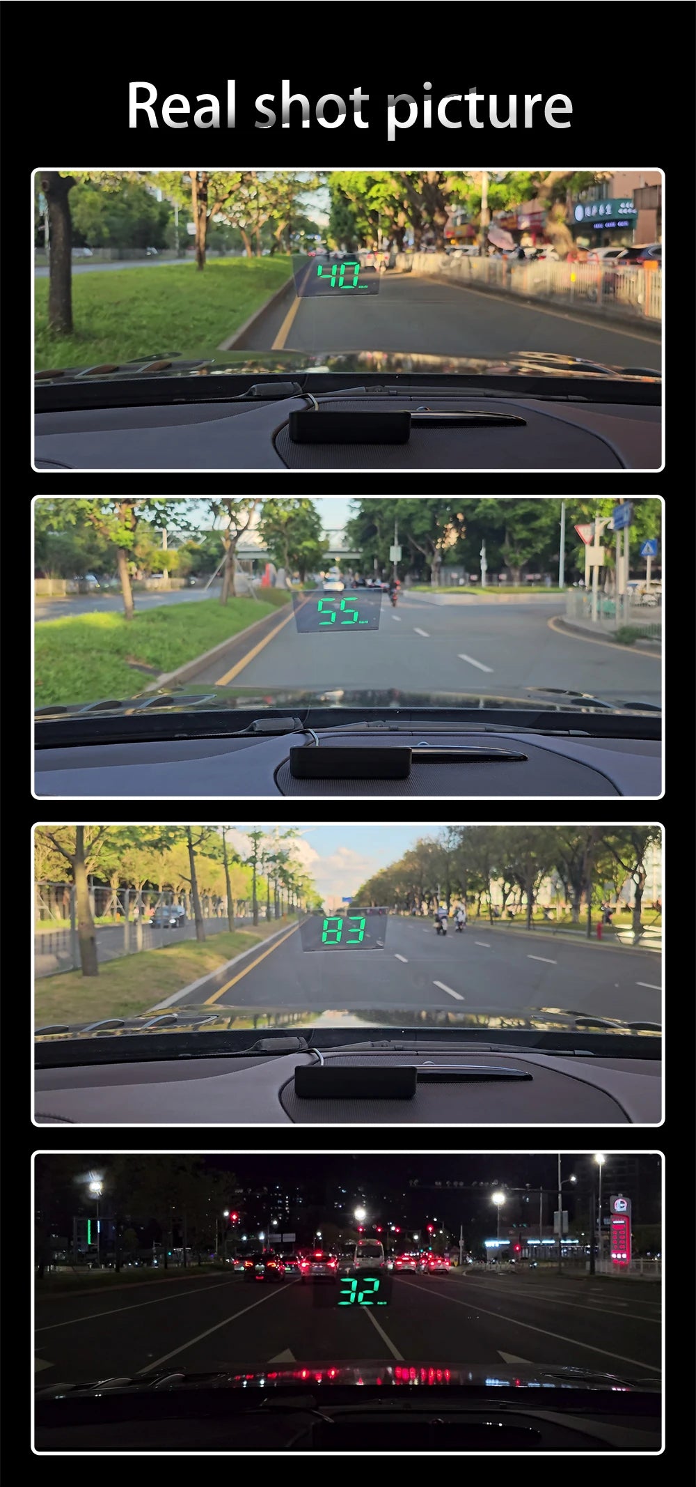M2 HD Car HUD Windshield Projector | GPS Speedometer Display