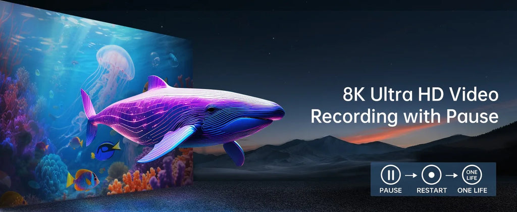 Vabena 8k 88mp aparat vlogowy z podwójnym obiektywem i wi-fi