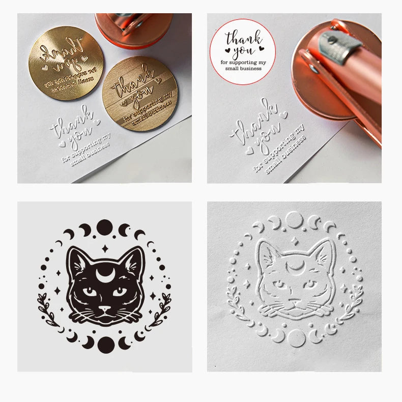 Spersonalizowany stempel do wytłaczania książek, ślubów i zaproszeń | pieczęć personalizowana
