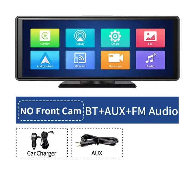 Kamera samochodowa srnubi 10.26" 4k z apple carplay, android auto i gps