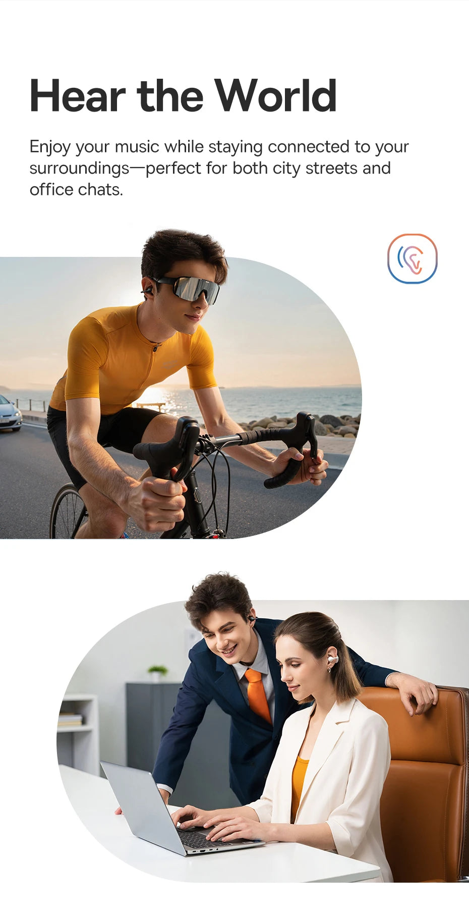 Baseus bc1 otwarte słuchawki na klips – bezprzewodowe sportowe słuchawki bluetooth 6.0 z 4 mikrofonami, super basem i ip55