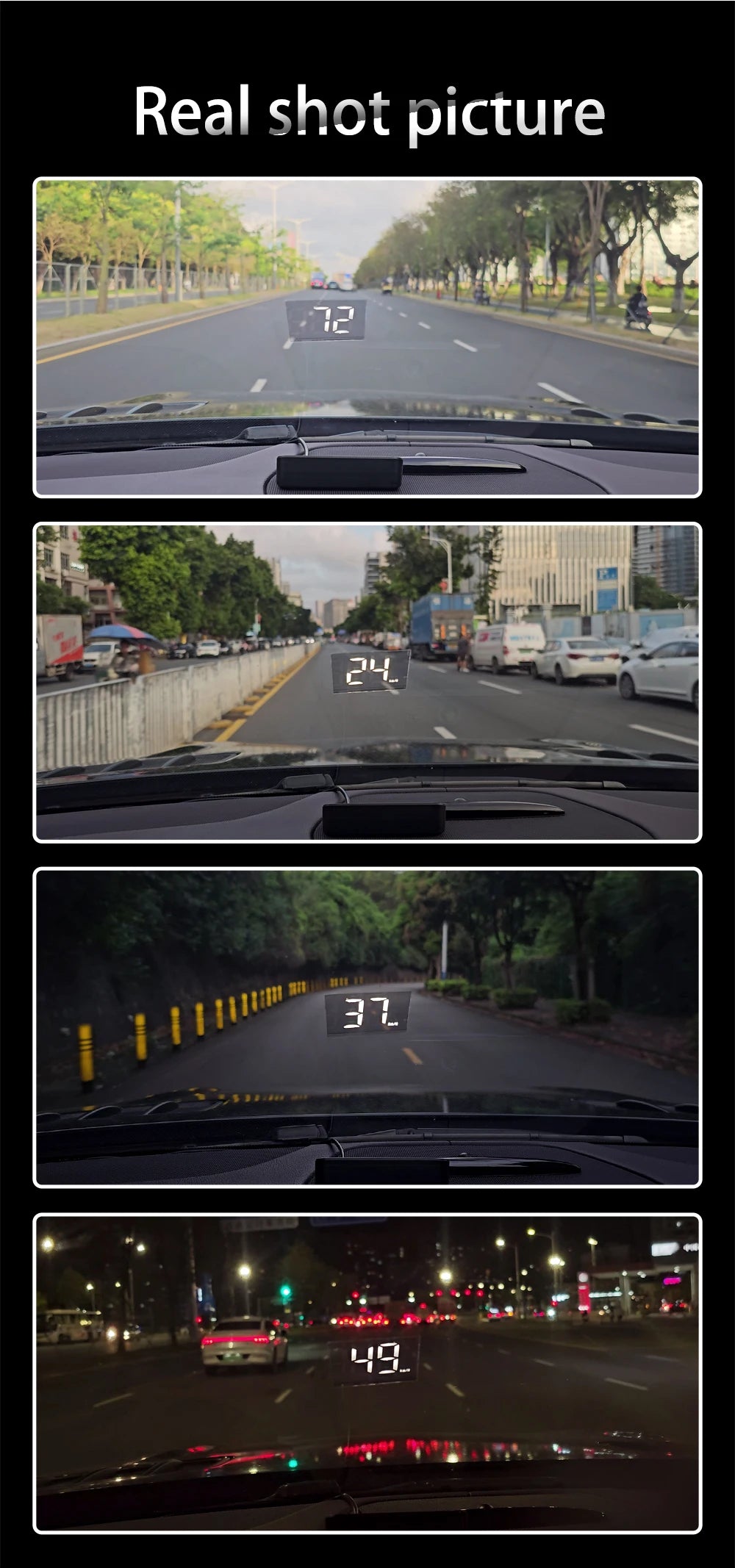 M2 HD Car HUD Windshield Projector | GPS Speedometer Display