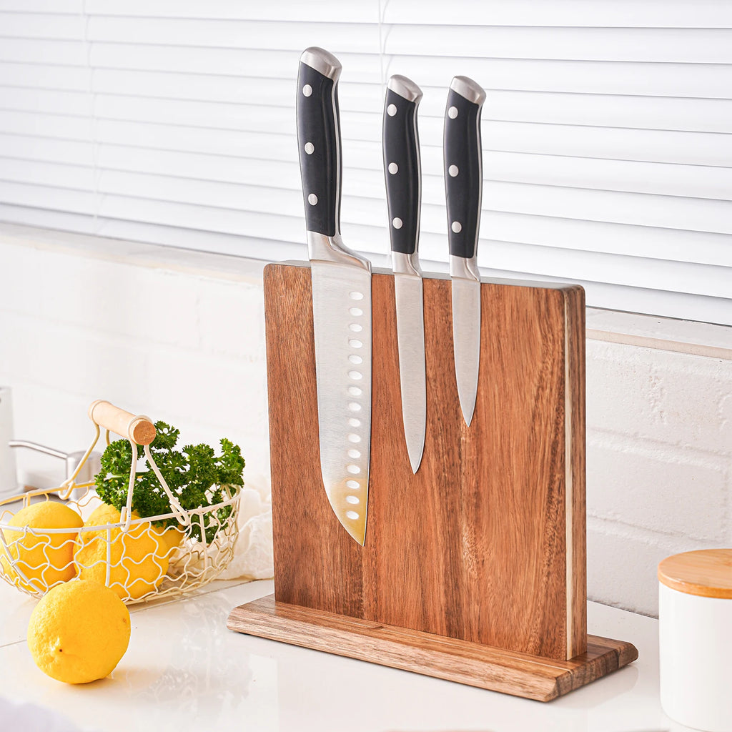 Premium Acacia Magnetic Knife Block - Organize & Display