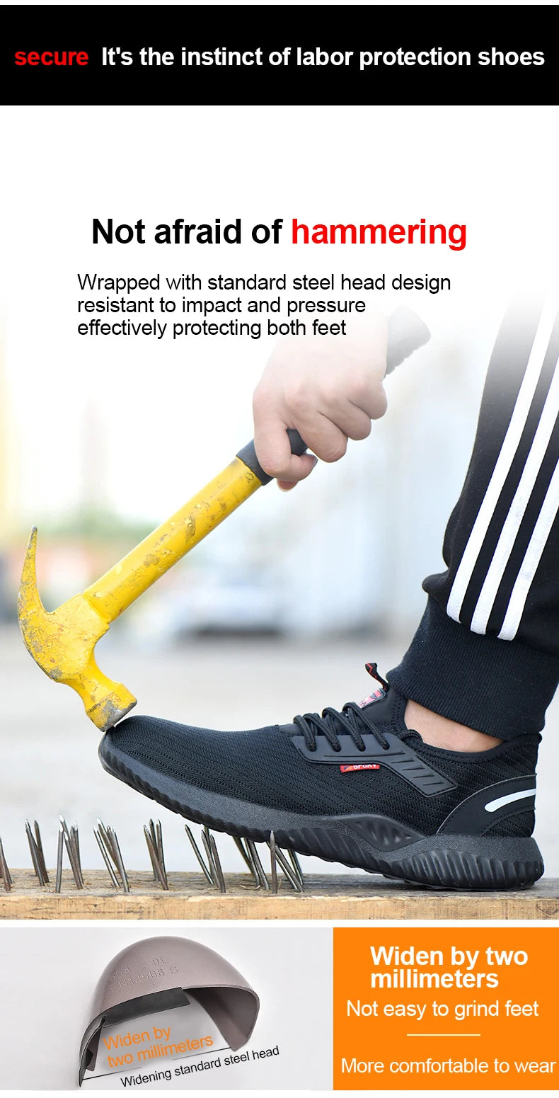 Vabena Indestructible Steel Toe Work Sneakers for Men & Women | Safety Footwear