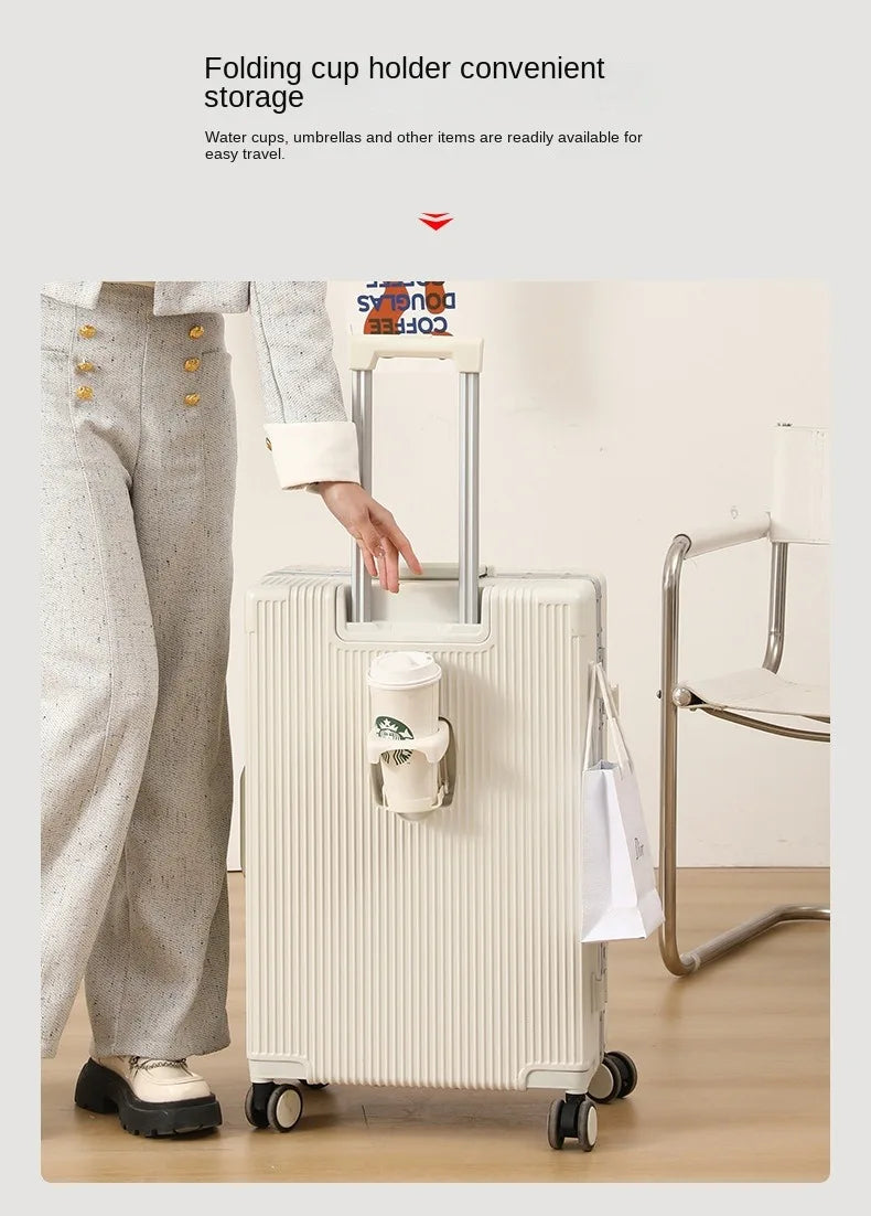 Walizka kabinowa vabena z ładowaniem usb, otwierana z przodu, aluminiowa