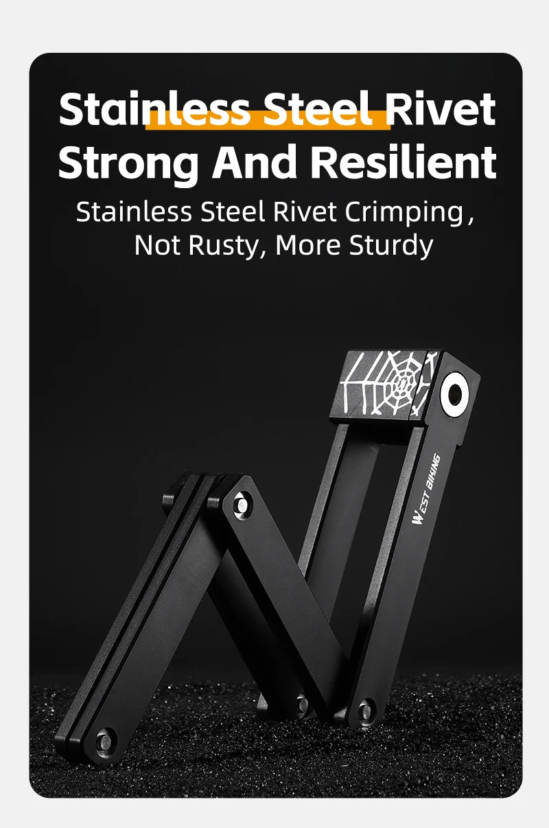 WEST BIKING Foldable Bike & Motorcycle Lock - Key & Password Security