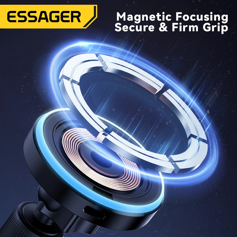 Essager 15w magnetyczny uchwyt samochodowy z ładowarką bezprzewodową