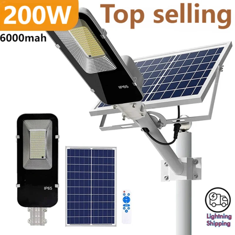 Latarnia uliczna solarna 200w - zewnętrzna, wodoodporna, automatyczna