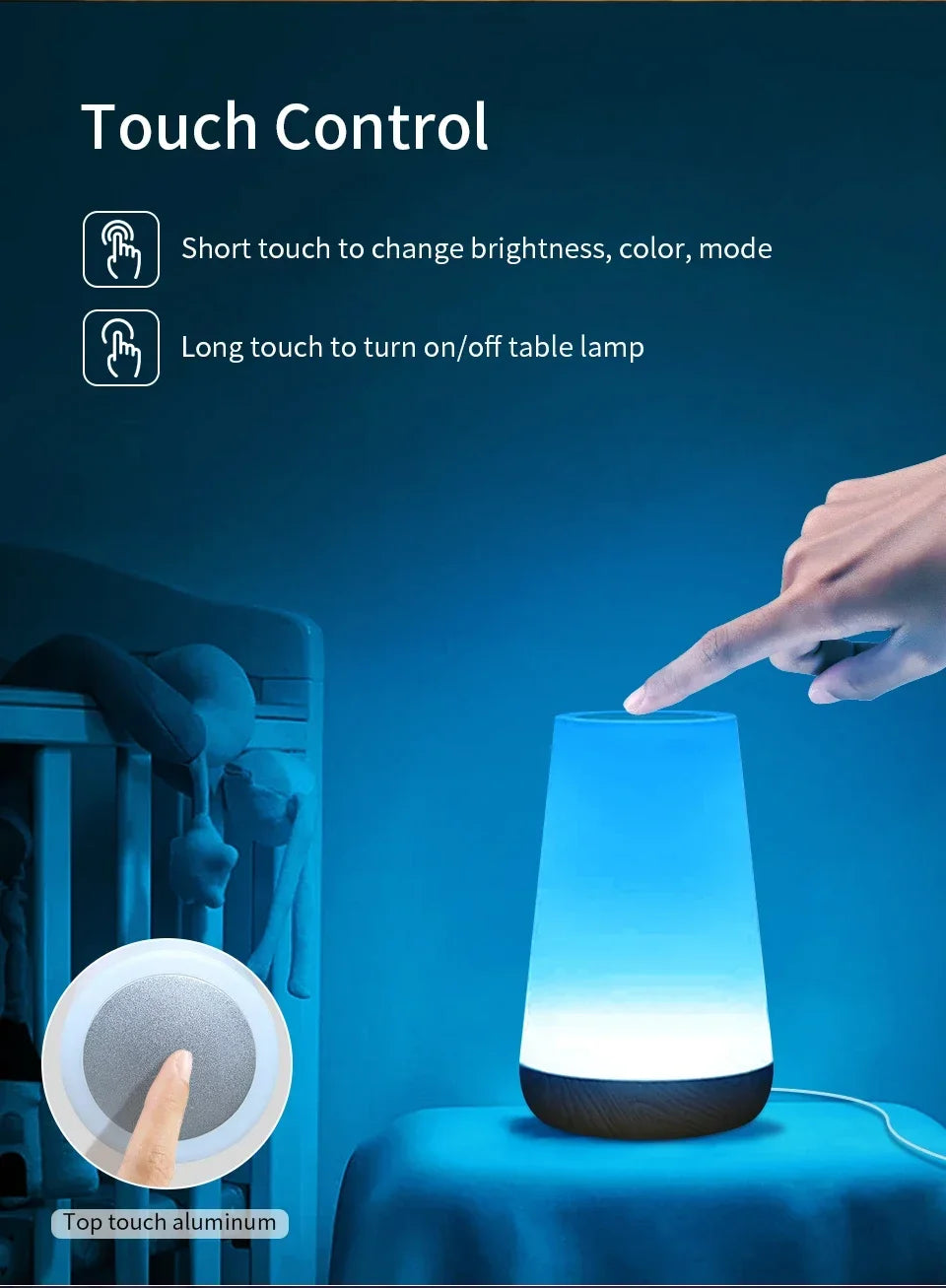 Inteligentna lampka nocna tuya wifi led - ściemniana lampa dotykowa z usb, alexa i google home