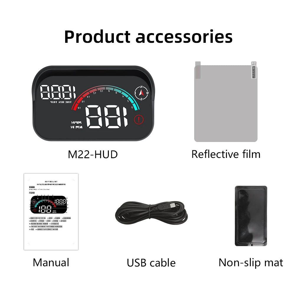 M22 Car HUD Head Up Display | Universal GPS Speedometer Projector