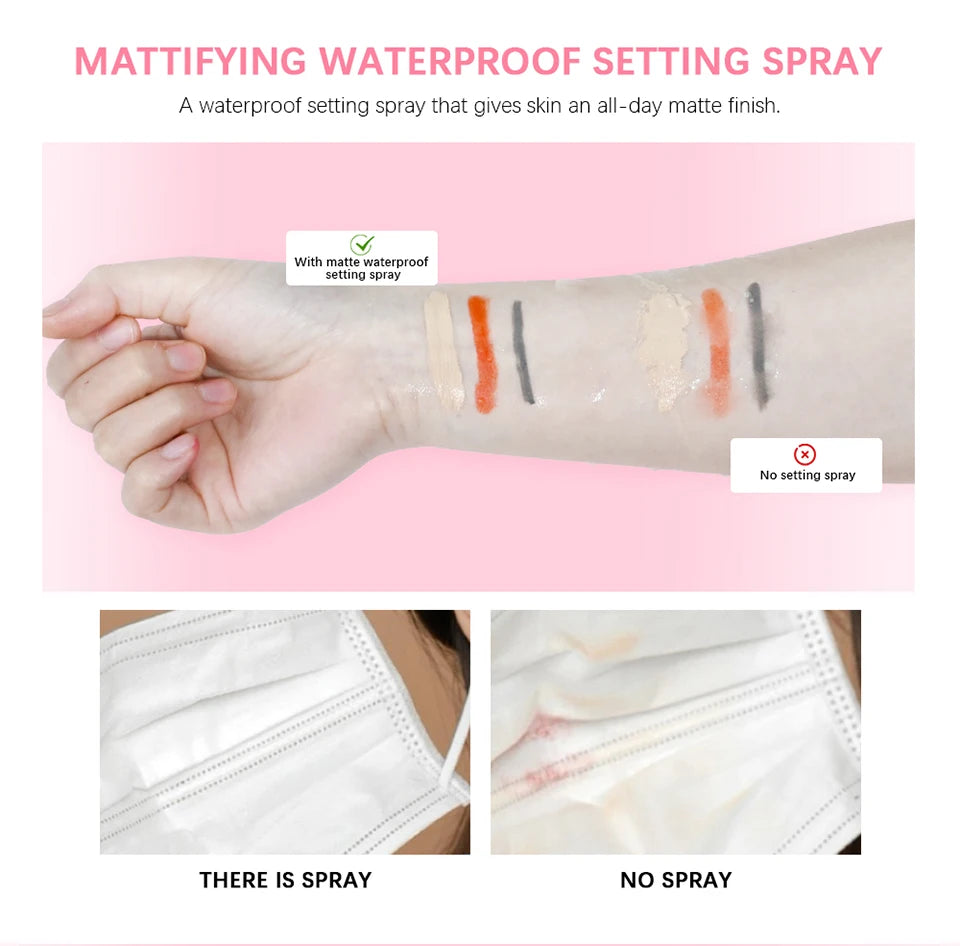 Matujący wodoodporny spray utrwalający - błyszcząco-matowe wykończenie
