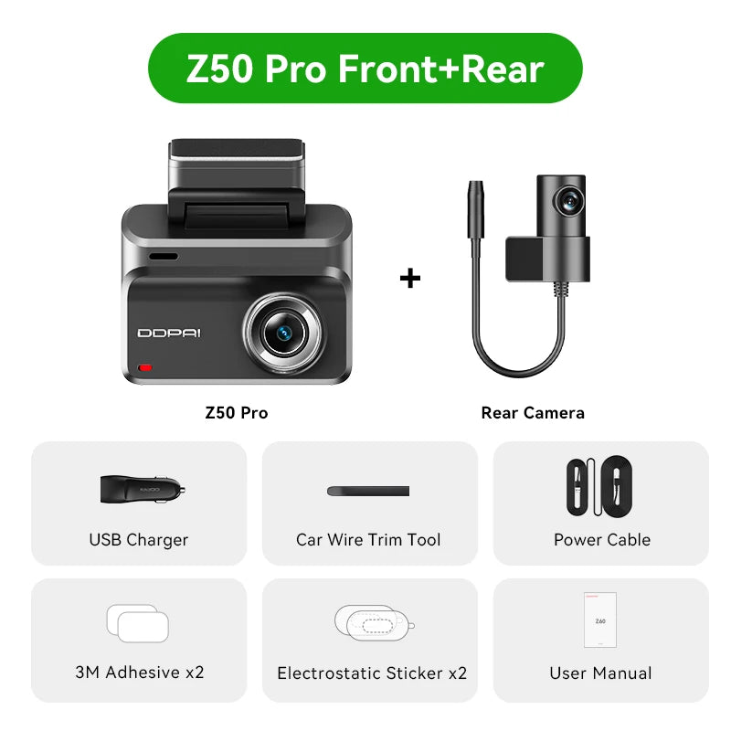 Ddpai z50 pro 4k kamera samochodowa z gps, adas i noktowizją
