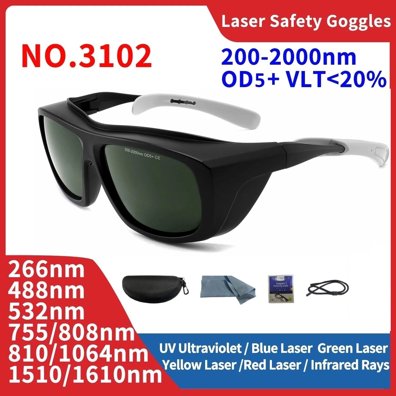 Okulary ochronne laserowe – ochrona oczu uv, ir, ipl, fpv 1064nm, 532nm