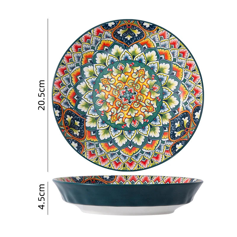 Bohemia Retro Ceramic Tableware Set for 4 | Elegant Dining