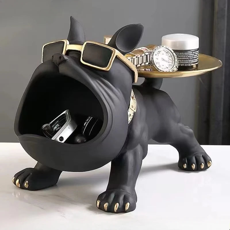 Statuetka buldoga skarbonka i schowek - figurka psa 30cm żywica