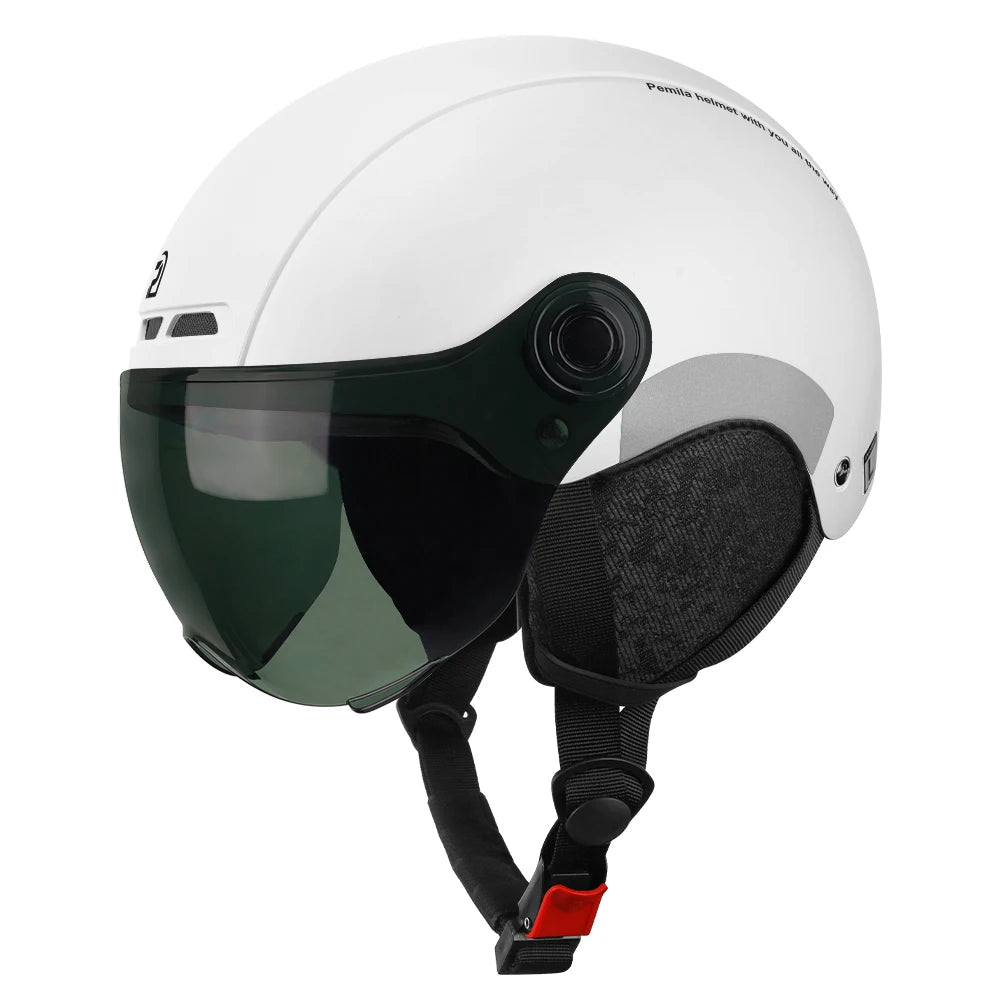 Kask rowerowy pemila z goglami, ochroną uszu i odblaskami - dla dorosłych mtb szosa e-bike