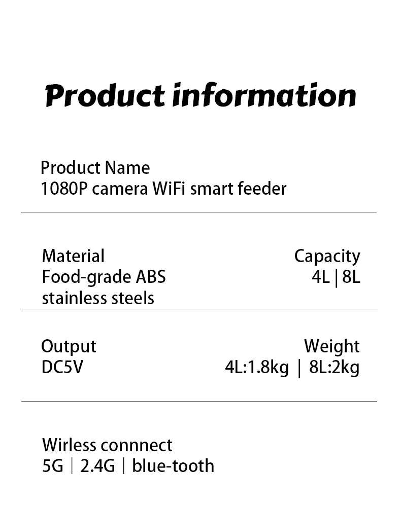 8l automatyczny podajnik karmy dla kota z kamerą 1080p i wifi 5g tuya