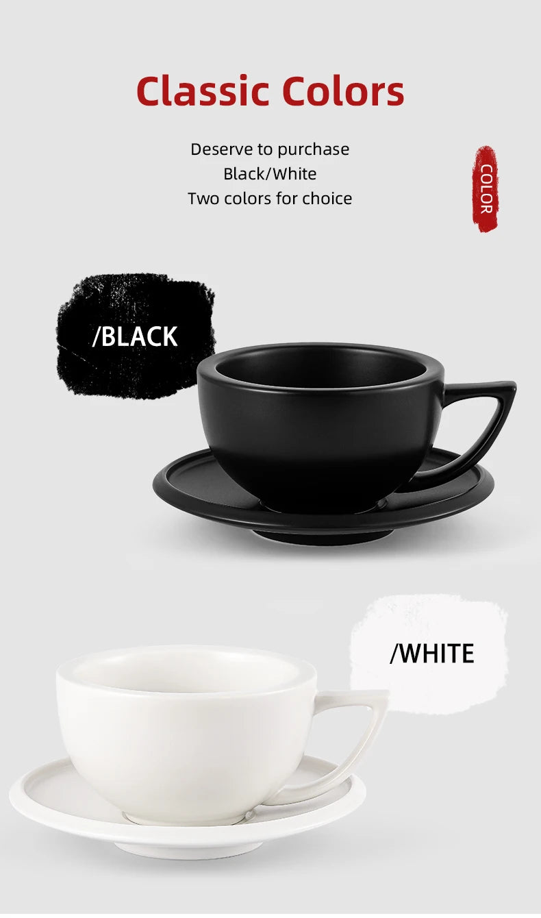 MHW-3BOMBER 280ml Ceramic Art Latte & Espresso Cup Set
